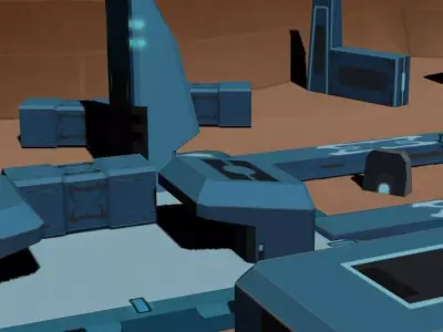 Low Poly Sci fi Game Environment Low-poly 3D model