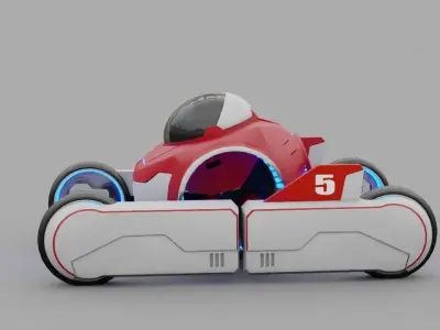 Transformer robot rigged - animated character 3D model