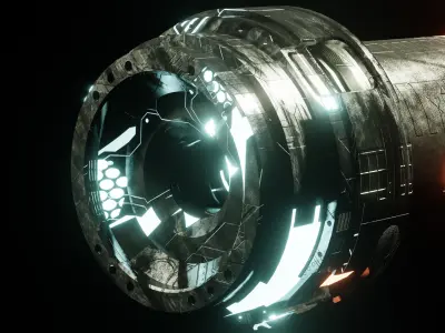 Sci-fi Gun 3D model 10
