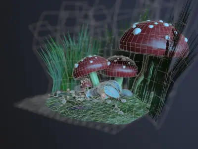 Tiny World Environment Marmoset Game Low-poly 3D model