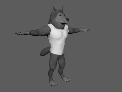 Werewolf wolf Low-poly 3D model