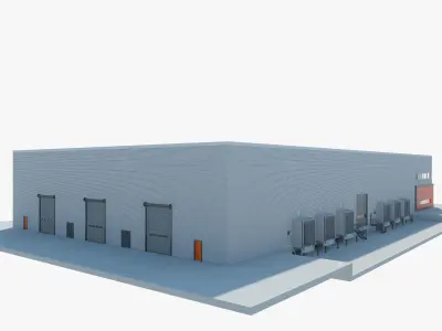 Warehouse Logistic 4 interior and exterior 3D model