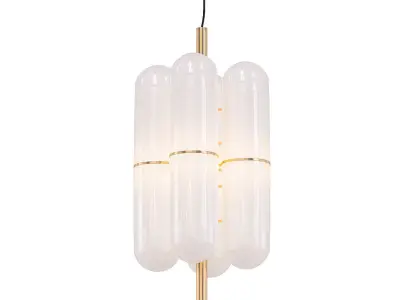 Charlotte glass pendant light - gold 3D model