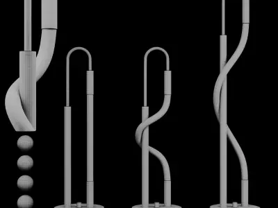 3 luke table lamp- aura- leira -3 lights -5 mat 3D model