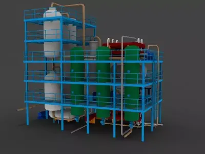refinery unit hydrocracker 3D model