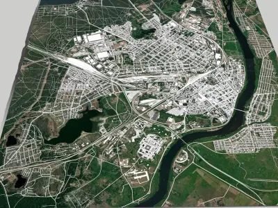 Cityscape Daugavpils Latvia 3D model