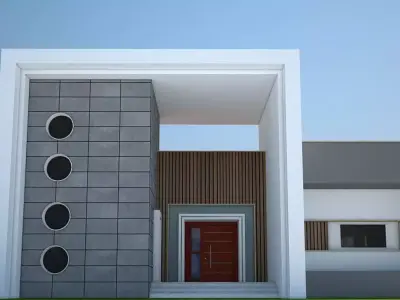 3D Model Modern Single-Story House Low-poly 3D model