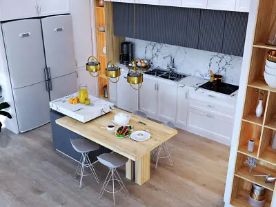 neo classic kitchen 2018  3D model