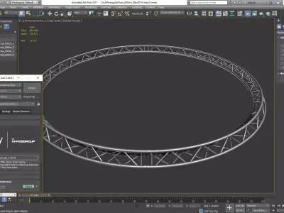 Circle Triangular Truss Full diameter 600cm 3D print model