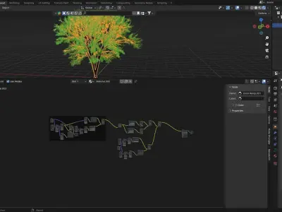3d anime tree 3D model