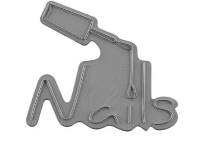 Nails Neon Sign 3D model