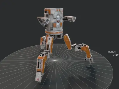 Three legged Mech Robot Low-poly 3D model