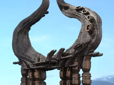 Alien meteor arch rocks 3D model
