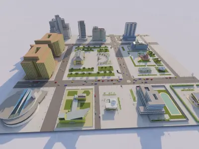 modern city- urban 3D model buy