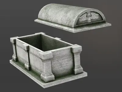 Chest Tomb 4 Low-poly 3D model