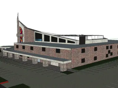 Architecture-Religion-God-Culture-Temple-0290 inside of churc... 3D model