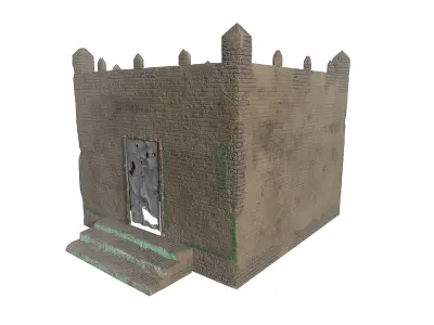Village Old Mud House Low-poly 3D model