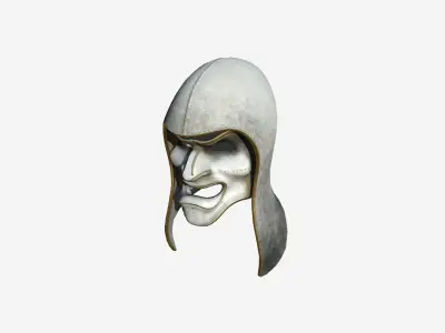 Assassin Mask A01 White Gold - Character Design Fashion Low-poly 3D model