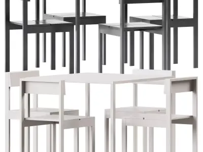 Iron Table by Connubia and Chair Na Xemena by Gandia Blasco 3D model