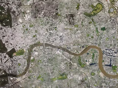 London Low-poly city of from space 3D model