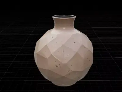 Japandi Ceramic Vase Minimal Scandinavian Decor 3D Model Low-poly 3D model