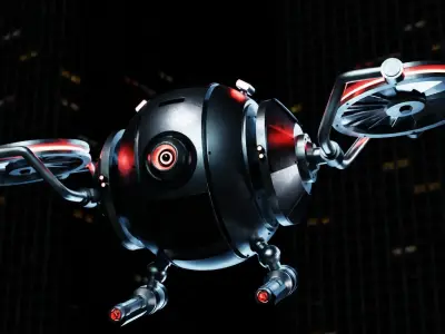 Cybernetic Drone Night Patrol Low-poly 3D model