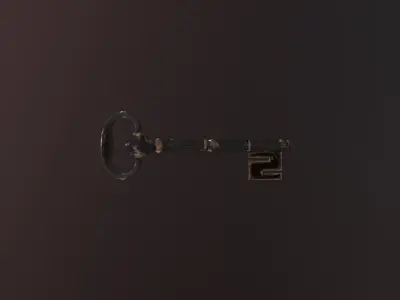 Oriental Iron Key Low-poly 3D model