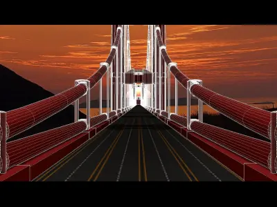 bridge of san fransisco Low-poly 3D model