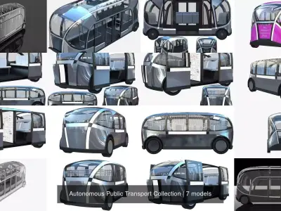 Autonomous Public Transport Collection 3D Model Pack