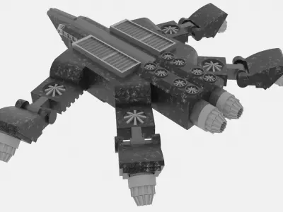 Zenit-S Spaceship  Low-poly 3D model