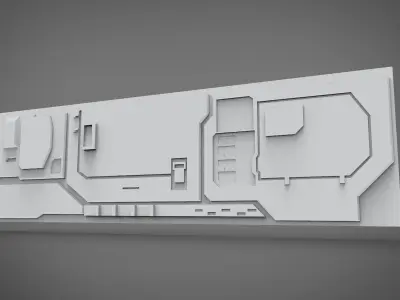sci-fi wall architect kitbash 3D print model