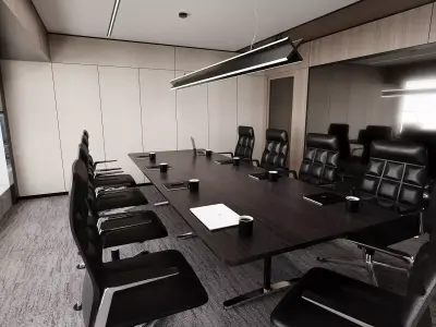 Modern Executive Conference Room 3D model