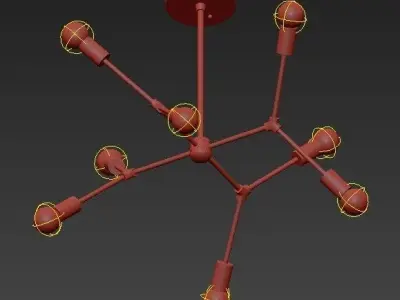 Modern Brass Chandelier 3D model
