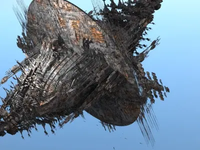 Sci fi Locust Horde Ship ruin 3D model