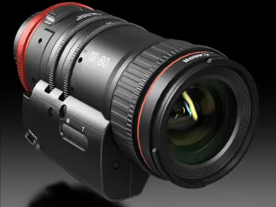 Canon Compact-Servo CN-E 18-80mm T4-4 EF Lens Low-poly 3D model