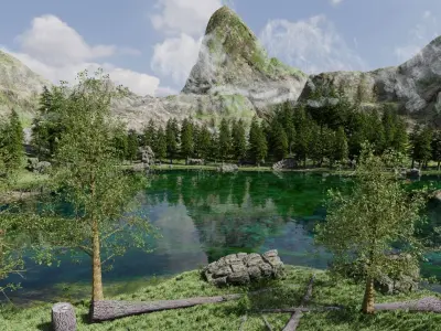 Lake Scene 3D model