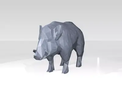 Wildboar Low Poligonal Voronoi 3D model