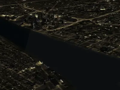 Detroit Night City Low-poly 3D model