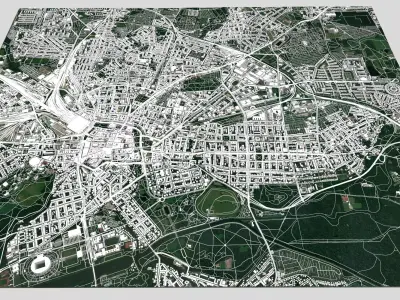 Cityscape Leipzig Germany 3D model