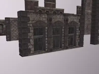 City Facade Windows Pack Low-poly 3D model