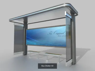 Bus Shelter Collection 1 - 9 Models 3D Model Pack