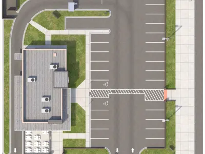 Retail-021 Burger King With Site 3D model