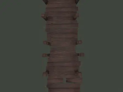 Wooden Straight Modular Dock 2 Piece Set Low-poly 3D model