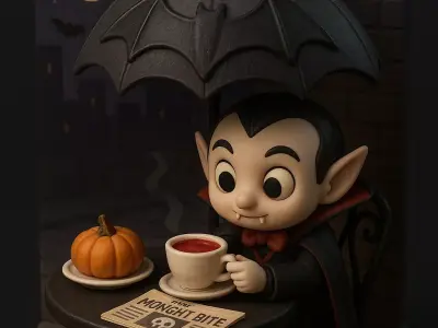 The Vampires Coffee Corner 3D Printable Miniature STL Model 3D model