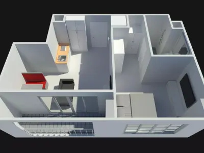 Apartment room by REVIT 25R08 3D model