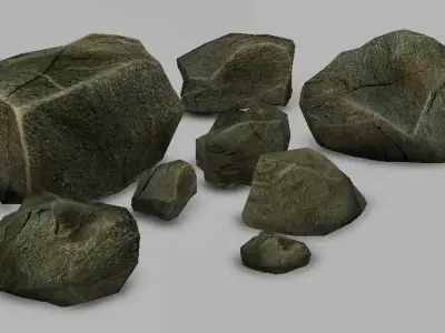 Rock stone Low Poly Low-poly 3D model