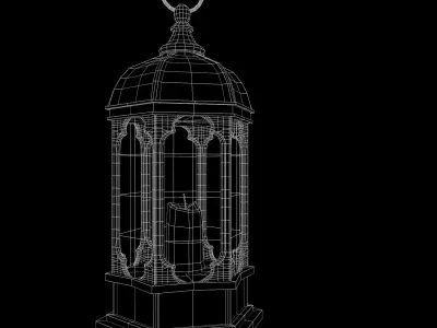 Old Lamp Gothic Low-poly 3D model