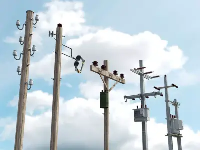 Electric Poles 3D model