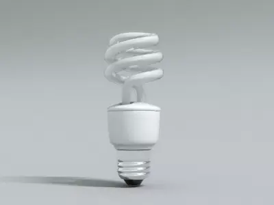 laos Energy Saving Light Bulb Low-poly 3D model