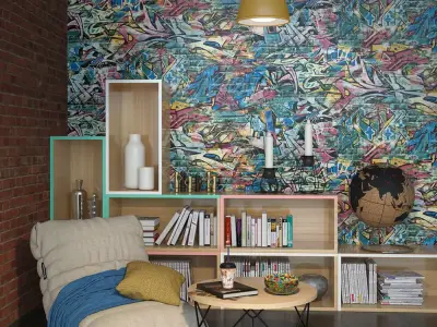 Graffiti Brick Mural Wallpaper Texture Texture